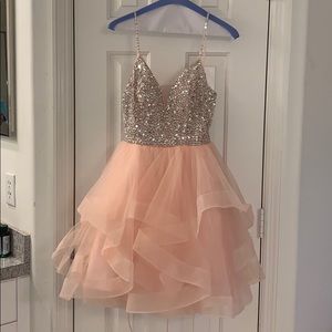 Tulle Short Embellished-Bodice Homecoming Dress